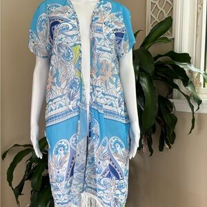 Blue and White Paisley Kimono